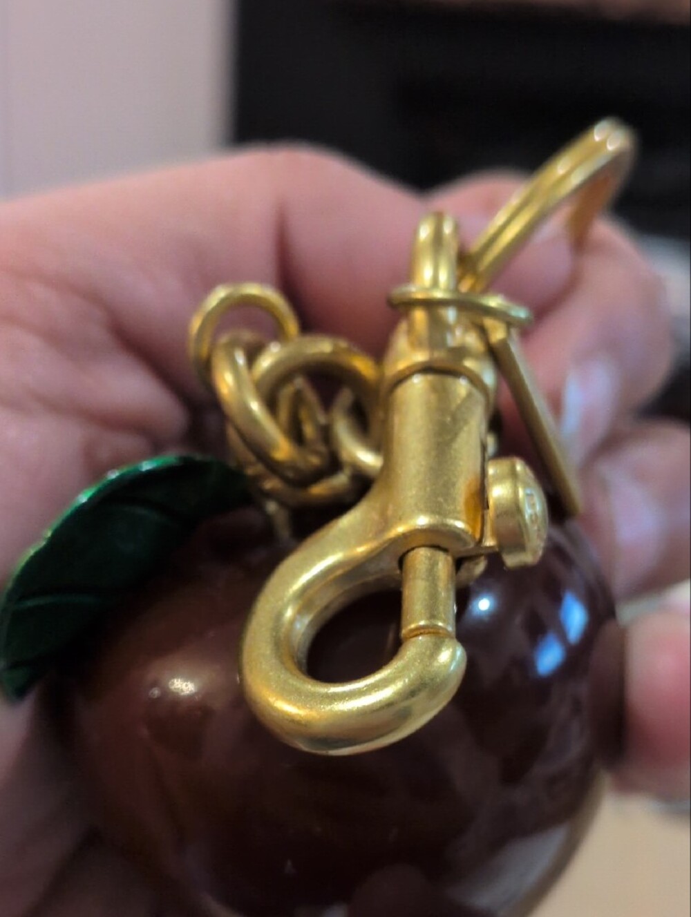 Coach Dark Red Apple Glossy Bag Charm Gold Hardware CY399 NWOT - Picture 5 of 7